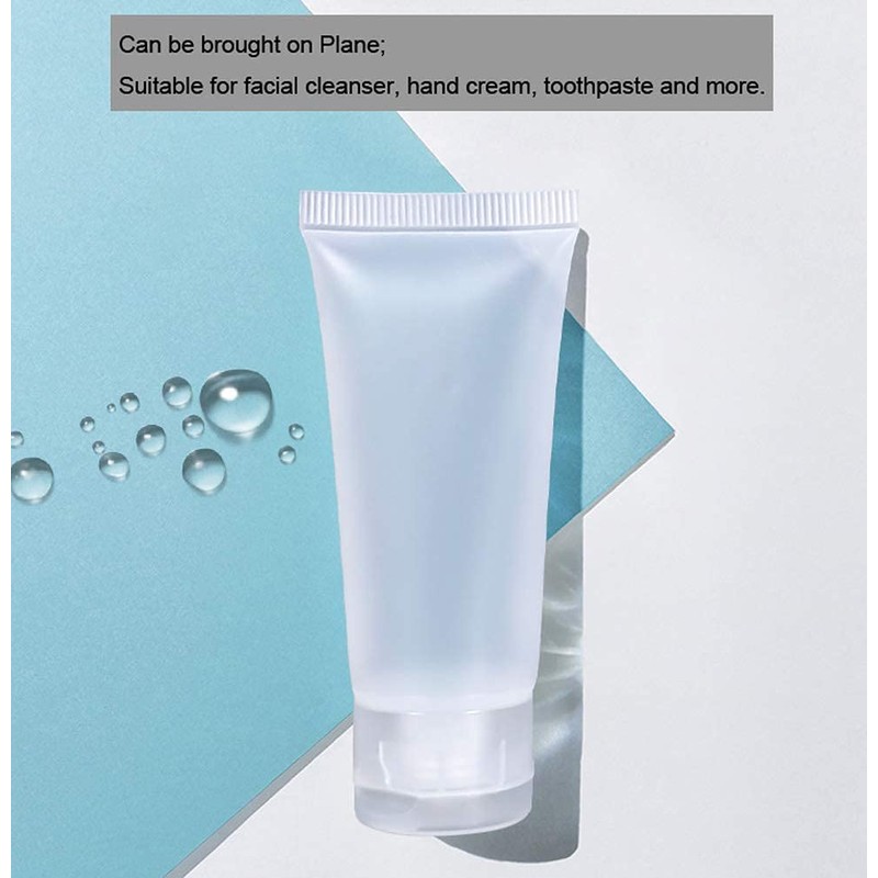 12 Empty Refillable Clear Plastic Tubes for Cosmetics, Soft Tubes