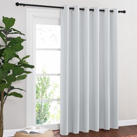 NICETOWN Patio Door Curtain Vertical Blinds, Reduce Sunlight Grommet Top Room Divider Curtain Panel Screen Partitions for Furniture Protecting (Greyish White, 80 inches Wide x 84 inches Long)