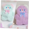 jojofuny 2Pcs Plush Pencil Case Cute Bear Design Pencil Pouch