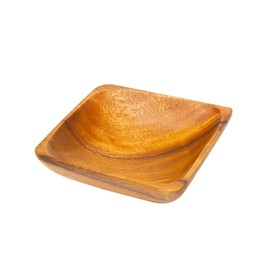 Emery Shokai Wooden Dinnerware Square Bowl, Approx. Length 5.9 x Width 5.9 x Height 2.0 inches (15 x 15 x 5