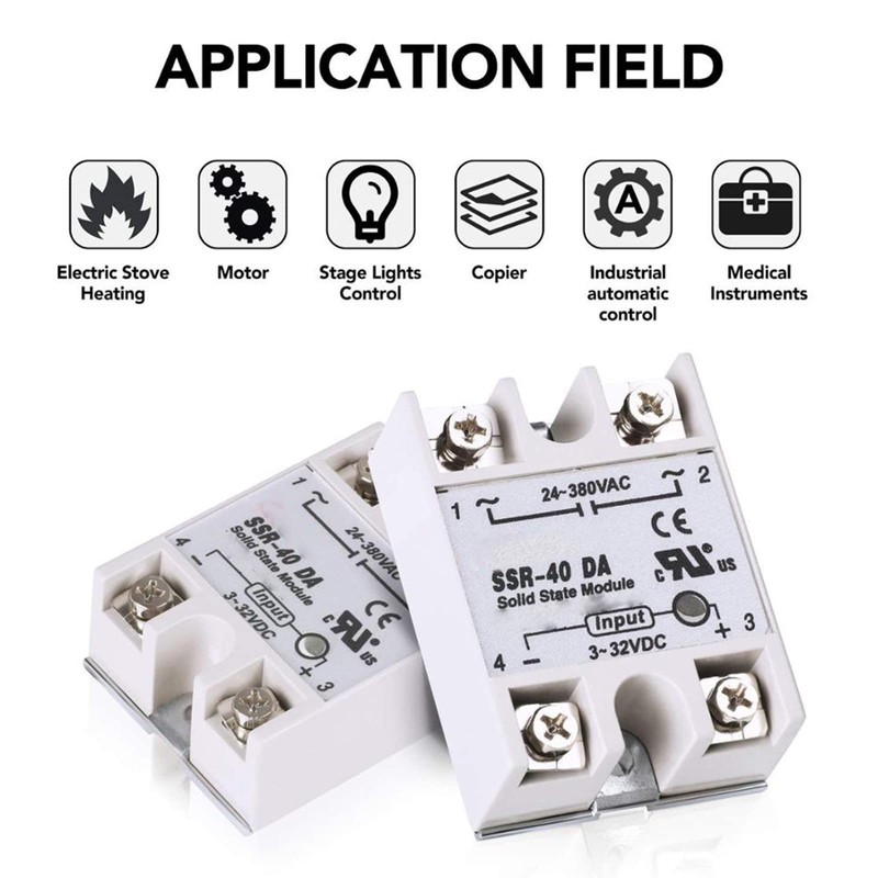 XTVTX SSR-40DA Solid State Relay Single-phase Solid State Relay Input
