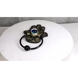 Ebros Gift Sacred Symbols Hand of God Hamsa Palm Glass Evil Eye Decorative Door Knocker