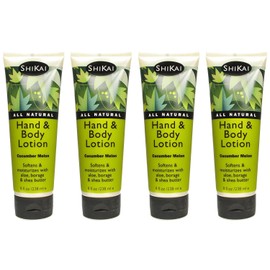Pack of 4 x Shikai All Natural Hand And Body Lotion Cucumber Melon - 8 fl oz