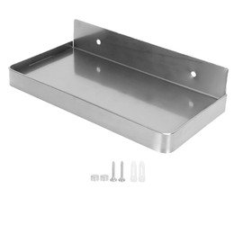 QANYEGN Bathroom Wall Mounted Phone Shelf, Stainless Steel Phone Holder with Raised Edges, Phone Storage Rack for Bathroom Toilet(Wire Drawing)