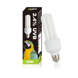 LUCKY HERP UVA UVB Light Bulb for Birds 2.4 UVB 20W Compact Flourescent Lamp for All Kinds Captive Birds
