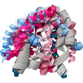 Jillson Roberts Self-Adhesive Grosgrain Curly Bows, Mixed Pastels, Pack of 6