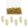 50PCS Creative Golden Dollar Sign Paper Clips Bookmarks, Cute Shaped