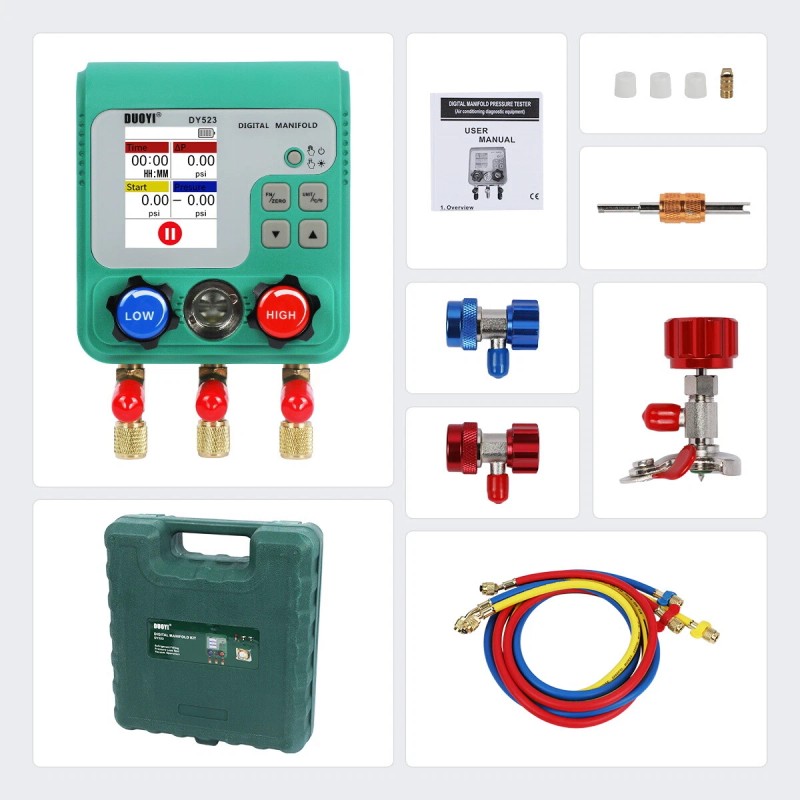 DUOYI Refrigeration Digital Manifold Gauge HVAC 92 Refrigerant Pressure Vacuum