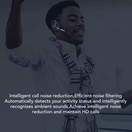 Single Ear Bluetooth Headset, Bluetooth Headset, Bluetooth Earpiece Noise Reduction Digital Power Display Wireless Business Headphone with Charging Case for Sports