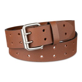 Dickies Men's Double Prong Fully Adjustable Leather Belt, Tan, 42