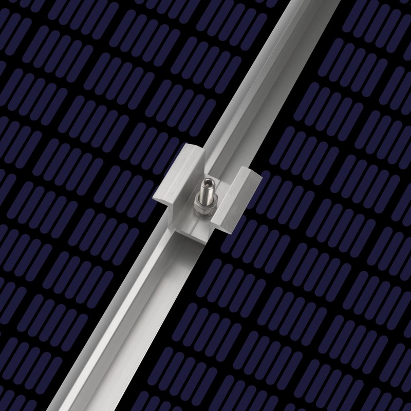 Zelsius Solar Panel Bracket Rail with Centre Clamps, Solar Panel
