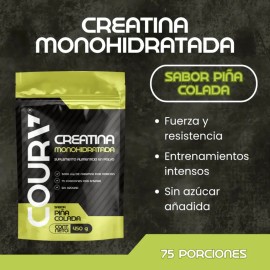 Coura - Creatina Monohidratada 450 G - 75 Porciones De 6 G - Con Magnesio, Potasio, Calcio, Hierro Y Fósforo - Apoyo A Fuerza, Rendimiento Y Recuperac