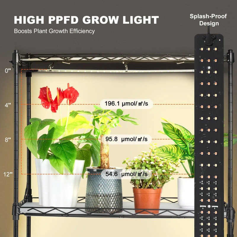 45W Full Spectrum 4 Tier ABS Plant Grow Light Shelf