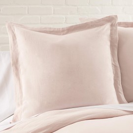 Levtex home - 100% Linen - Euro Sham - Washed Linen in Blush - Sham Size (26 x 26in.)