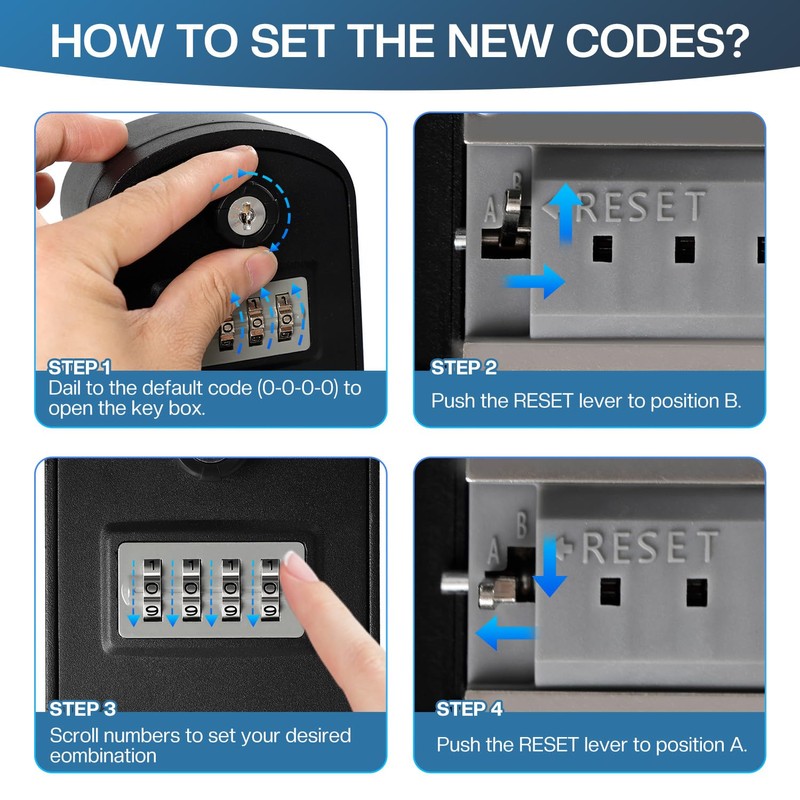 NBYT Portable Combination Lock keybox, Forgotten code can be found,For