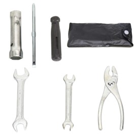 AOTISBAO 6 Pcs Motorcycle Repair Tool Kit Compact Motorcycle Kit Portable Screwdriver Pliers Wrench Spark Plug Sleeves Set for Motorcycle
