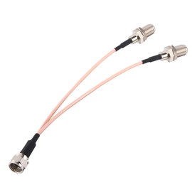 Kaunosta F-Type RG6 Splitter Coax Cable,75Ohm TV Antenna 3 Way Coax Splitter F Male to F Dual Female RG316 Coaxial Cable 15cm/6 inch for Cable Connection, TV, Satellite Receiver