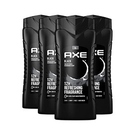 AXE 3-in-1 Shower Gel & Shampoo Black XL - Body Wash and Shampoo for Body, Face and Hair - Pack of 4
