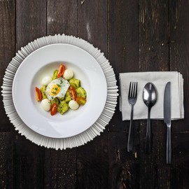 Kazozobi Kazozobi 13" Floral Silver Charger Plates, Classic Chargers for Dinner Plates, Reusable Plastic Table Setting Bulk Event, Party, Wedding, Festival, Baby Shower