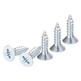 DTGN 100Pcs ST3.5x13mm Self Drilling Screws, Carbon Steel Flat Head Phillips Sheet Metal Screw - Good for Wood to Metal, Furniture - Silver