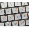 Hebrew Keyboard Stickers with Orange Lettering ON Transparent Background Work