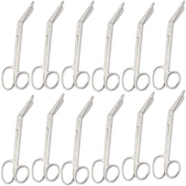 Lister Bandage Scissors 7.25" One Large Ring Set of 12 Pcs Made of Stainless Steel 7 1/4 inch Bandage Shears Heavy Duty by OdontoMed2011
