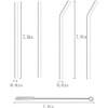4PCS Transparent Boba Straw, Glass Smoothie Straw, Large Reusable Drinking