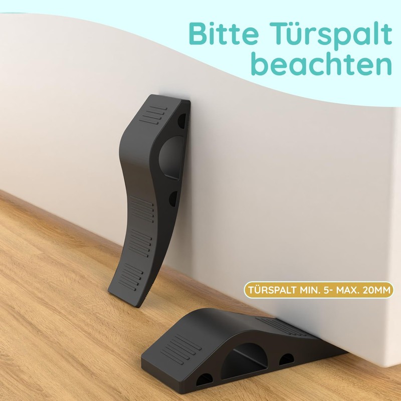 Rubber Door Stop Wedge [Set of 2] - Non-Slip Door