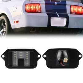 znakeauto Full LED License Plate Light Tag Lamp Housing Assembly Replacement Waterproof For 2005 2006 2007 2008 2009 Ford Mustang - 6000K Diamond White, 1-Piece