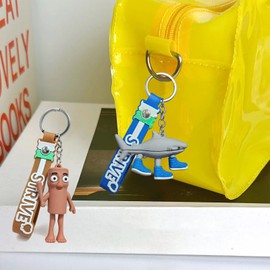 Italian Brainrot Keychain,Figurine Keychain,Cute Bag Charms,Tralalero Tralala Collection Key Chains,Gifts for Fans (Tung Tung Tung Sahur)