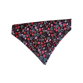 Valentine's Hearts Over the Collar Dog Bandana That Slips onto Their Existing Collar Size (X-Large)