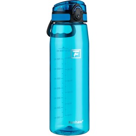 Fanhaw 1L Tritan Water Bottle with Chug Lid - Clear, BPA-Free, Lightweight, Wide Mouth, Leak-Proof, Perfect for Gym, Travel, School, Office, and Sports (Classic Blue)