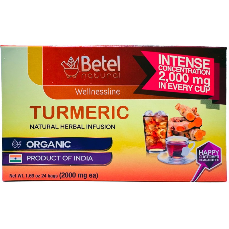 Betel Natural Curcuma Turmeric Tea Amazing Inflammation Support - 24