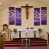 Hosuly 4 Pcs Easter Church Banners with Scripture Purple Easter