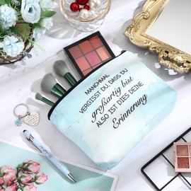 Otuuz Thank You Gift Inspirational Gifts for Coworkers Teacher Graduation Gift Key Chain Cosmetic Bag Ballpoint Pen for Thanksgiving Day, blue, Flower