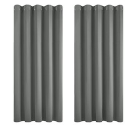 Deconovo Deconovo Blackout Curtains Super Soft Thermal Insulated Curtains Blackout Eyelet Blackout Curtains for Bedroom 66 x 63 Inch Light Grey 2 Panels