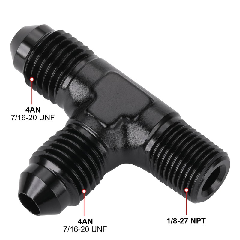 Podavelle 4AN Male Flare Tee to 1/8 NPT on Run