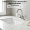 Alloy 4-inch Hot/Cold Double Handle Deck-Mounted Electroplated Modern Brushed Bathroom