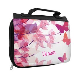 With Name Ursula and Toiletry Washbag with Butterflies for Girls | with Name Washing Toiletries Bag for Children