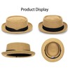 Classic Pork Pie Straw Sun Hat for Women and Men,
