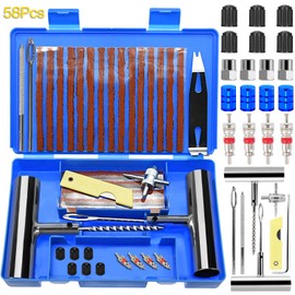 ZLPBAO Tyre Repair Kit, 58 Pieces Kit de Reparación de Neumáticos, Antipinchazos Coche, Tyre Repair Kit for Cars, SUVs, Motorcycles, Electric Vehicles, Bicycles and More