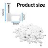 100 Pack Cable Clips, 8 mm White Flat Ethernet Wire