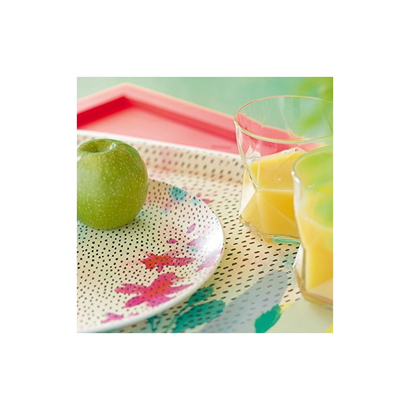 Talking Tables 蛍光フローラルメラミンプレート マルチカラー