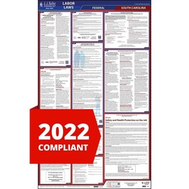 2022 South Carolina and Federal Labor Law Poster (English, SC State) - OSHA Compliant All-in-One Laminated Poster