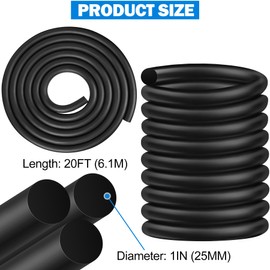 MYFAMIREA 20FT Backer Rod 1 Inch EPDM Rubber Caulk Saver Weather Strip Seal Concrete Expansion Joint Filler for Gaps and Joints, Black