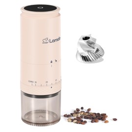 Portable Cordless Stainless Steel Burr Coffee Grinder, Electric Bur Espresso Grinder with 38 External Adjustable Grind Settings, Battery Display Panel, Rechargeable Small Coffee Bean Mill For Travel