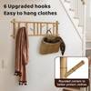 Dezyfurni Bamboo Coat Rack Wall Mount with 12 Rotating Hooks