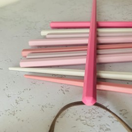 5 Pairs Fiberglass Reusable Chopsticks, Non-Slip, 5 Pairs Set (Pink)