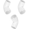 PVC Waste Pipe 90-Degree Bend Fitting, 50mm, White, Pack of