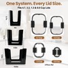 3Pcs Stackable Lids Organizer Compatible with Rubbermaid Brilliance Lids for